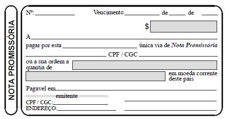 modelo de uma nota promissória